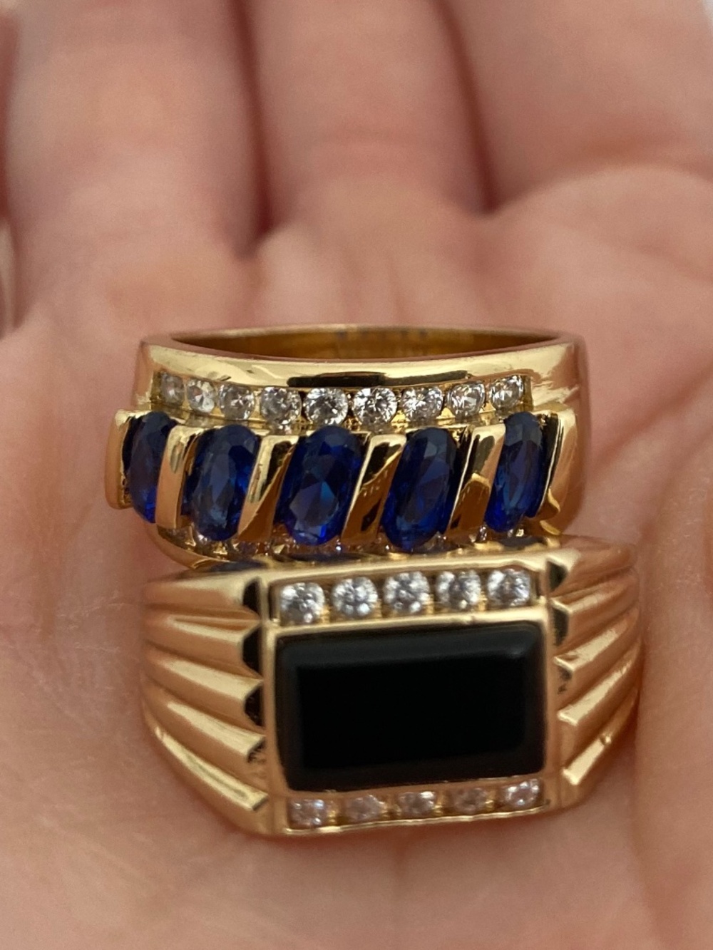 CHILD OF WILD SZ7 Ring SET Gold Stackable layering cocktail Rings Gold New